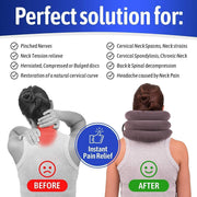 S Cervical Neck Traction Device for Instant Neck Pain Relief - Inflatable & Adjustable Neck Stretcher Neck Support Brace, Neck Traction Pillow for Home Use Neck Decompression