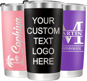 Personalized Tumbler with Engraved Name - Custom Coffee Tumblers with Lids and Straws, Made in USA 20 Oz Stainless Steel Travel Tumbler Personalized Gift for Birthday Christmas for Men Women Kids