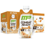 MusclePharm Combat Ready High Protein Shakes Ready to Drink, 40g Protein, 8g BCAAs, 8.7g Glutamine, 5g Fiber, No Added Sugar, Gluten Free, Chocolate Fudge, 17 Fl Oz (Pack of 12)