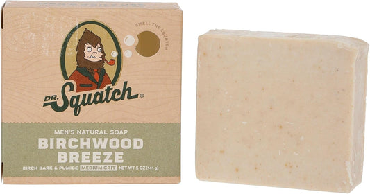All Natural Bar Soap for Men with Medium Grit - Birchwood Breeze 5 Ounce (Pack of 1)