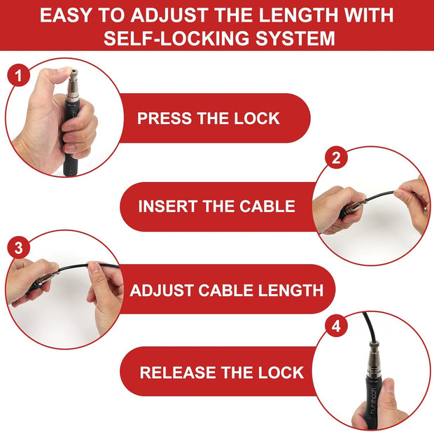 Speed Weighted Jump Rope with Secure Lock Mechanism, 360° Smooth Swivel, Non-Slip Matte Textured Handles, Features 2 Performance Cords for Effective Fitness Workouts