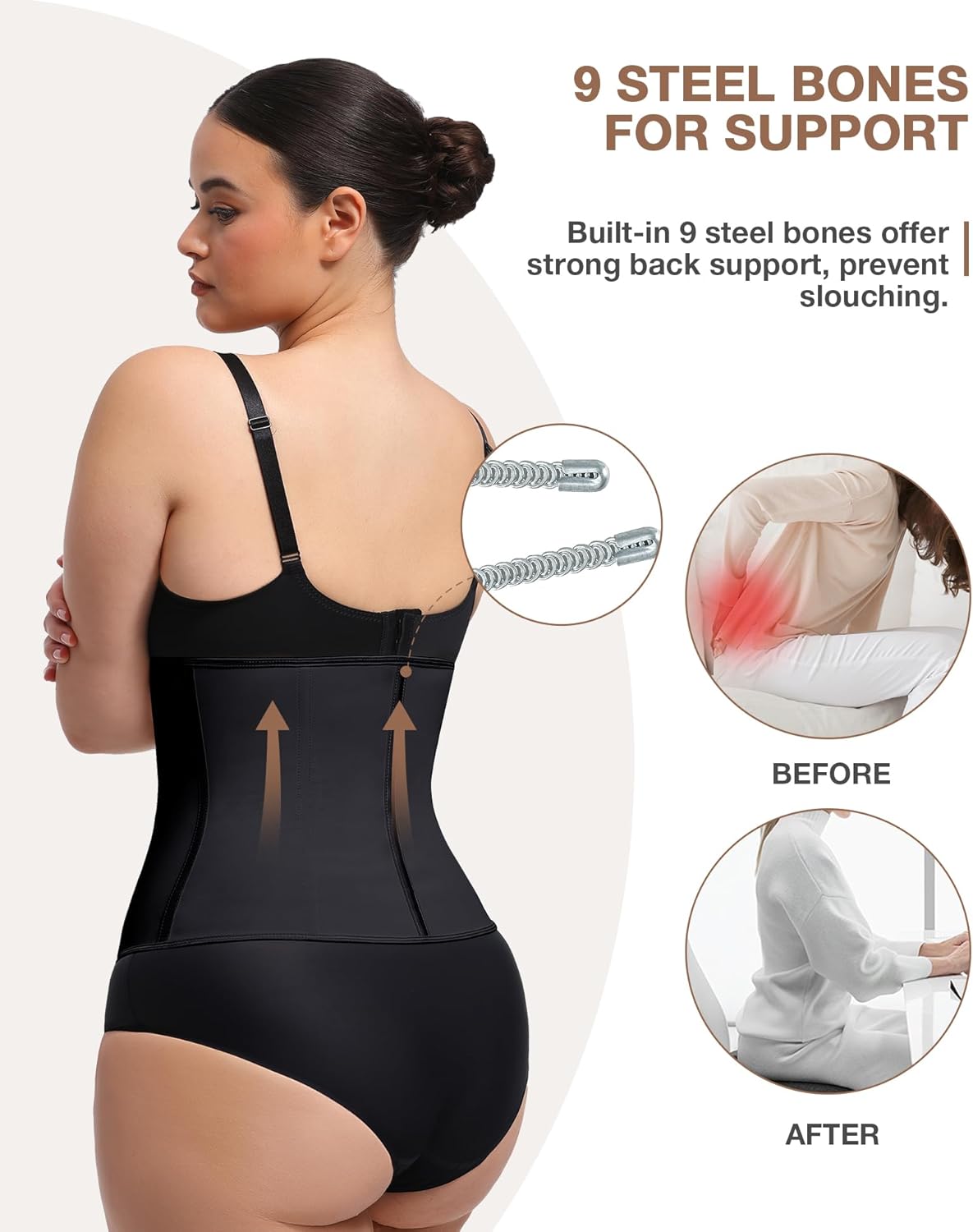 Waist Trainer for Women Latex Underbust Waist Cincher Corset, Tummy Control Corset Sport Girder Hourglass Body Shaper