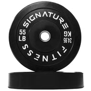 Olympic Barbell 2-Inch Rubber Bumper Plate Weight Set for Strength Training, Multiple Options