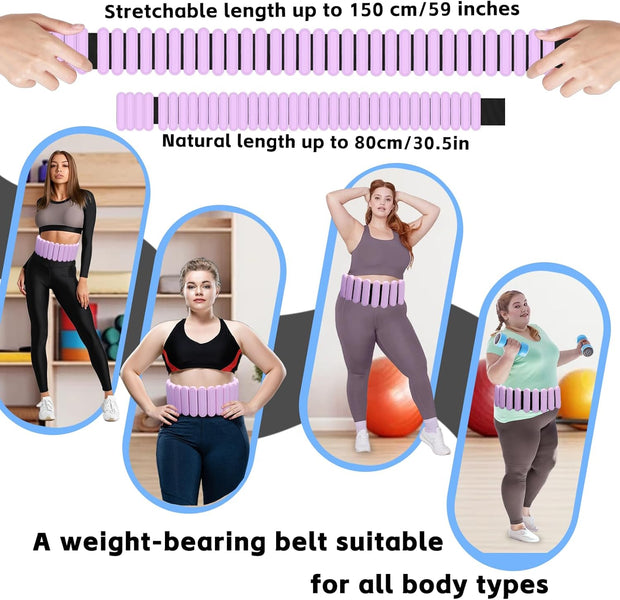 Silicone Adjustable Weighted Belt for Men & Women – DIY Weighted Walking & Exercise Belt with Removable Weights – Gym, Strength Training, Yoga, Hiking – Free Weight Adjustment for Wrist & Ankle