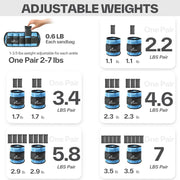 Sportneer Adjustable Ankle Weights for Women and Men 7 lbs/Pair Adjustable Leg Weights with Secure Straps, Strength Training Weighted for Yoga, Walking, Running, Aerobics, Gym, Physical Therapy