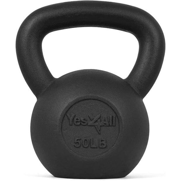 Yes4All 5-80 lbs Cast Iron Kettlebell for Dumbbell Weights Exercises, Gym, Full Body Home Workout Equipment, Push up, Grip and Strength Training