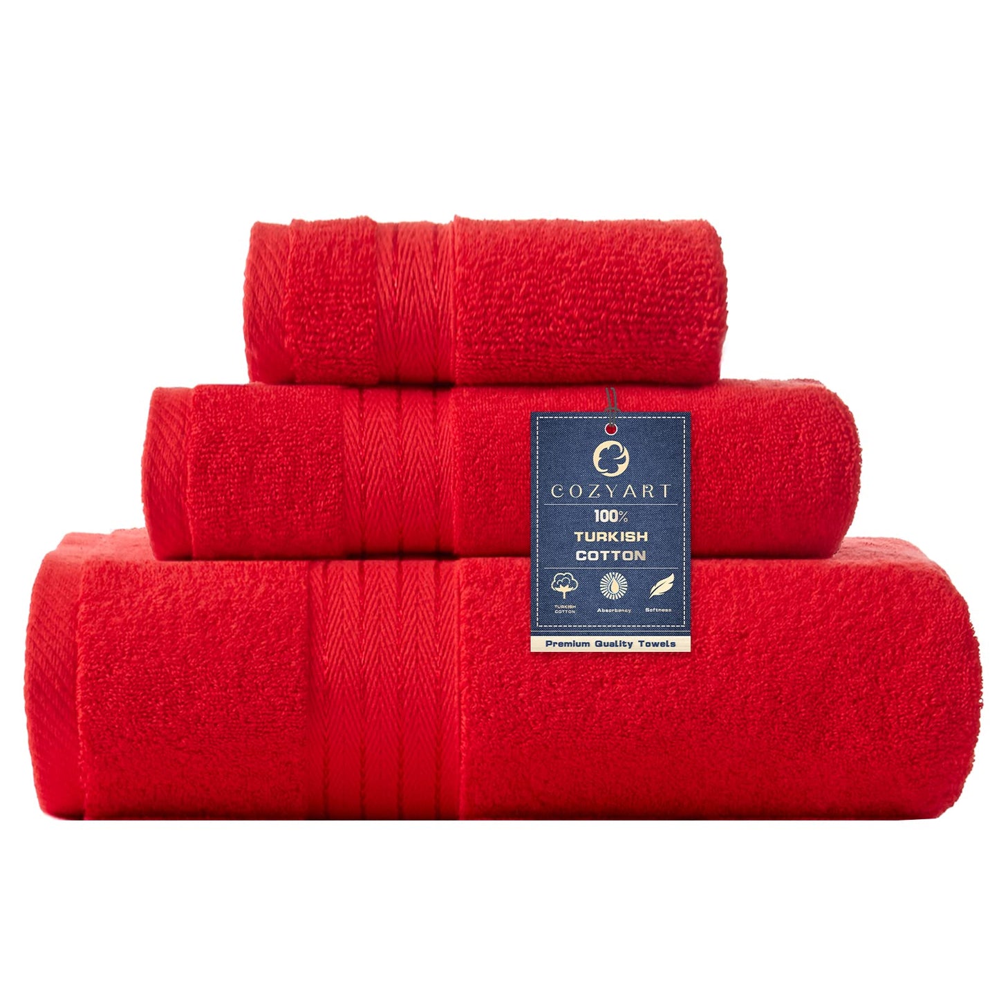 COZYART Burnt Orange Bath Towel Set for Bathroom Turkish Cotton Thick Soft Absorbent Durable 650 GSM Towel Sets of 6, 2 Large Bath Towels, 2 Hand Towels, 2 Washclothes