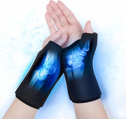Wearable Thumb Wrist Ice Pack-Hot Cold Compress Hand Finger Ice Pack,Reusable for Injuries,Carpal Tunnel,Arthritis,Tendonitis,De Quervain's Tenosynovitis, Swelling & Bruises Black-S/M