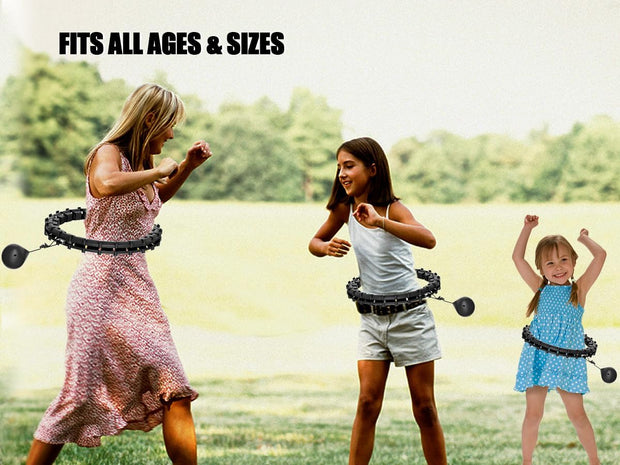 Plus Size Silent Weighted Hula Infinity Fitness Detachable Hoops 65-Inch 32 Knot, Smart Noiseless Infinity Hula for Women, 2-in-1 Waist and Abdominal Home Workout Equipment