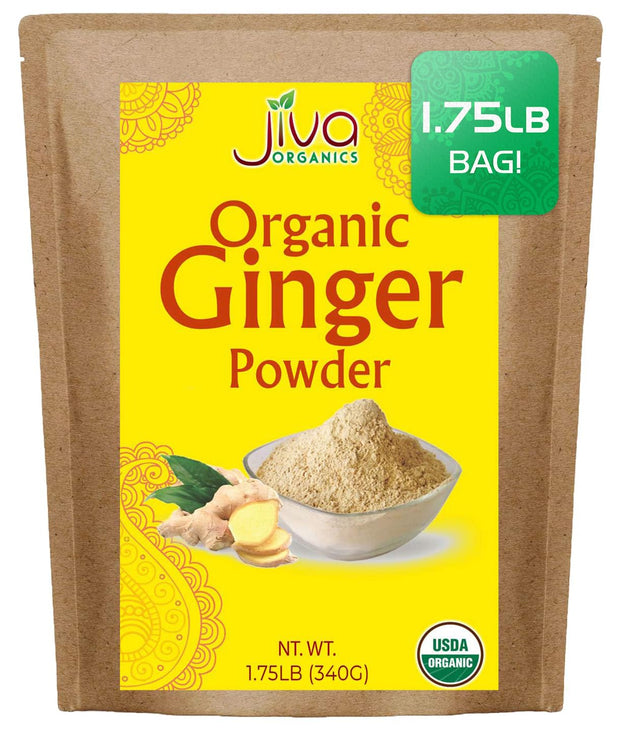 Jiva Organic Ginger Powder 1.75 Pound Bulk Bag - Non-GMO, Finely Ground, Keto, Raw & Pure Ground Ginger Root