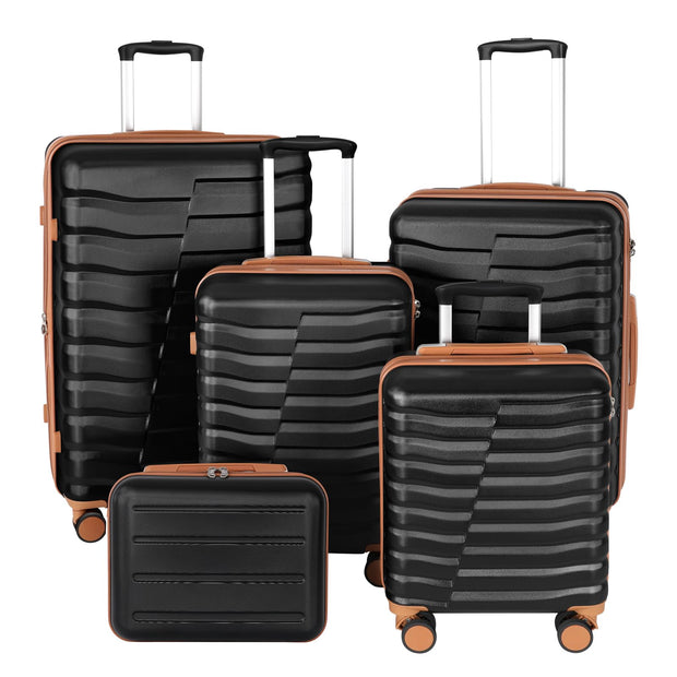 Lightweight Luggage with Spinner Wheels & YKK Zipper, Hard Shell 3-Piece Suitcase ABS+PC Hardside Luggage Set with TSA Lock for Men Travel, Black (20+24+28 inch)