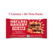 Nature’s Bakery Whole Wheat Fig Bars, Strawberry, Real Fruit, Vegan, Non-GMO, Snack bar, 7 boxes with 12 twin packs (84 twin packs)