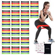 100 PCS Bulk Resistance Bands, Loop Exercise Bands Set for Gym Members Sports Class Students Gift, 5 Pieces Each Set with Storage Bag, Fitness Bands for Outdoor Home Gym Yoga Pilates