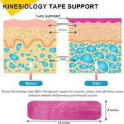 Kinesiology Tape Precut 3 Rolls, Athletic Sports Tape for Muscle Joints Support, 60 Strips for Knee Ankle Shoulder Wrist, Latex Free and Water Resistant, Pink