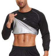 Sauna Jacket Men Sweat Shirt Gym Workout Jacket Fitness Boxing Exercise Long Sleeve Sauna Sweat Suits