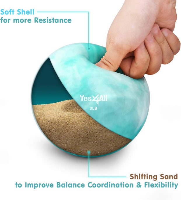 Yes4All Weighted Toning Balls for Exercise, Soft Medicine Balls for Exercise, Pilates, Yoga, Balance, Flexibility, 2-10lbs
