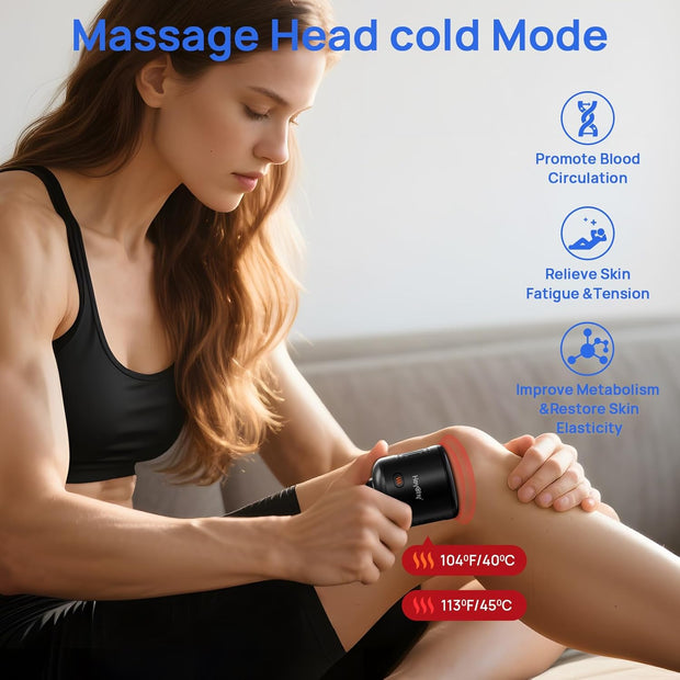 Percussion Massage Gun Deep Tissue with Heat and Cold, Portable Handheld Muscle Massager, Percussion Back Body Masajeador 12mm Amptitude for Athletes, Runner, Gifts for Men Women