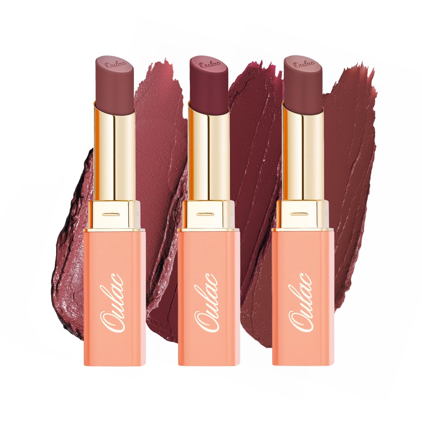 Oulac Beige Lipsticks for Women, Pale Nude Matte Lip Base, Full Coverage Lip Color, Satin Matte Finish, Cream Texture, Hydrating, Infused with Hyaluronic Acid, Vegan & Clean Beauty 4g SG01 Bare