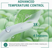 100% Rayon Derived from Bamboo Sheet Sets King Size, Organically Growth, Silky Soft & Cooling, 4 Piece (1 Fitted Sheet, 1 Flat Sheet and 2 Pillowcases) White Bedding Set with 15" Deep Pocket