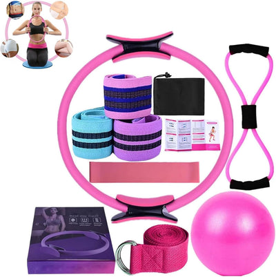Pilates Essentials Kit for Women,Better Me Pilates Kit,Pilates Rings Booty Bands Yoga Ball,Yoga Sets for Women - Complete Set of 11 Accessories,Pilates Equipment for Home Workouts