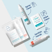 Travel Essentials | Hygiene Kit | Travel Toiletry Kit | Travel Size | Spray Hand Sanitizer Tangerine Coriander Scent | Surface Wipes | Individual Travel Wipes | Surface Cleaner | With Essential Oils