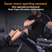 PreCut Kinesiology Tape for Knees, 12PCS Upgraded Waterproof KTQUICK Knee Tape for Knee Pain Relief Pre Cut, Original Cotton Athletic Knee Tape, Waterproof&Hypoallergenic Latex-Free for Sports (Black)