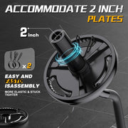 Olympic EZ Curl Barbell Bar, 47" Curl Bar for Weight Lifting, Home Gym Weight Bar- Strength Training,Squat,Hip Thrusts,Biceps, Chrome Curling for 2 Inch Plates -2 Spring Collars (Silver)