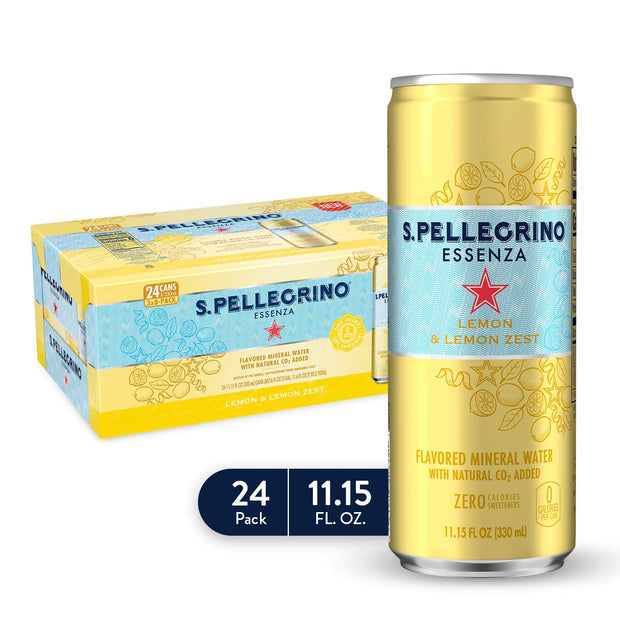 S.Pellegrino Essenza Blood Orange Black Raspberry Flavored Mineral Water with Natural CO2 Added 24 PACK