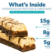 Wonderslim High Fiber Protein Bars, Fluffy S'more Crisp | 15g Protein, 8g Fiber | Low Sugar, Low Carb | Healthy Indulgence | Satisfying, Supports Energy & On-the-Go Convenience, 7 Pack