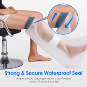 Waterproof Cast Cover for Shower Ankle Wound Protector Bath Adult Watertight Cast Bag Showering for Surgery Foot, Ankle, Burns Reusable (A-Foot)
