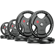 XDDIAS Rubber Weight Plates for Barbell, 2-Inch Olympic Grip Plate for Strength Training, Weightlifting and Bodybuilding in Home & Gym, Solid Cast Iron Weight Plates Pair and Sets