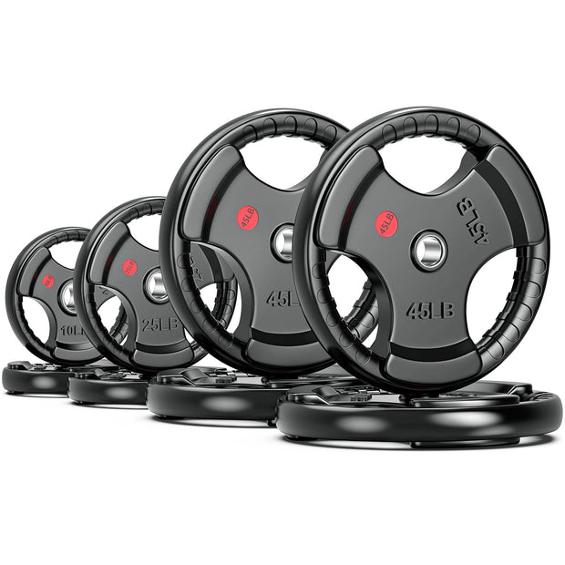 XDDIAS Rubber Weight Plates for Barbell, 2-Inch Olympic Grip Plate for Strength Training, Weightlifting and Bodybuilding in Home & Gym, Solid Cast Iron Weight Plates Pair and Sets