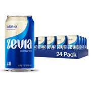Zevia Zero Sugar Soda, Cola, 12 oz Cans (24-Pack) – Naturally Sweetened, Zero Calorie Sugar Free Soda - Non-GMO Project Verified, Gluten-Free, Vegan