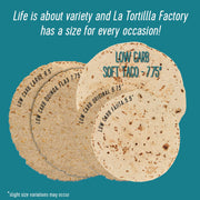 La Tortilla Factory Low Carb Flour Tortillas, 6g Net Carbs, 70 Calories, Non-GMO, Soft Taco Size - 7", 8-Count, 11.8 oz