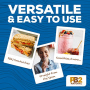 PB2 Natural Creamy Peanut Butter | All Natural Peanut Butter Spread | Healthy, Naturally Sweetened with Zero Added Sugar, Certified Gluten Free, Vegan (1-Pound Jar)