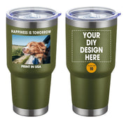 Personalized Custom Tumbler Print in USA 24 Pcs 30oz Stainless Steel Coffee Cup with Lid & Straw Double Wall Insulated Tumbler with Colorful Text Logo Photo