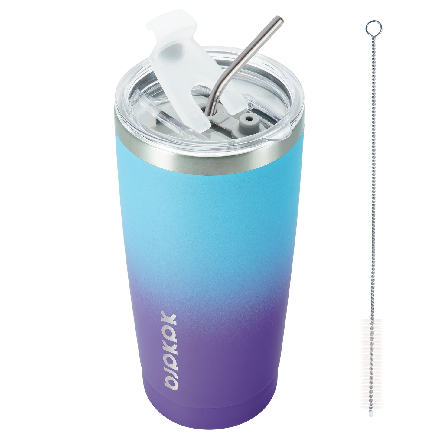 BJPKPK Insulated Stainless Steel Tumbler, Coffee Cup with Lid and Straw, Double Wall Vacuum Travel Mug, Powder Coated Leakproof Tumbler Cup,Oasis