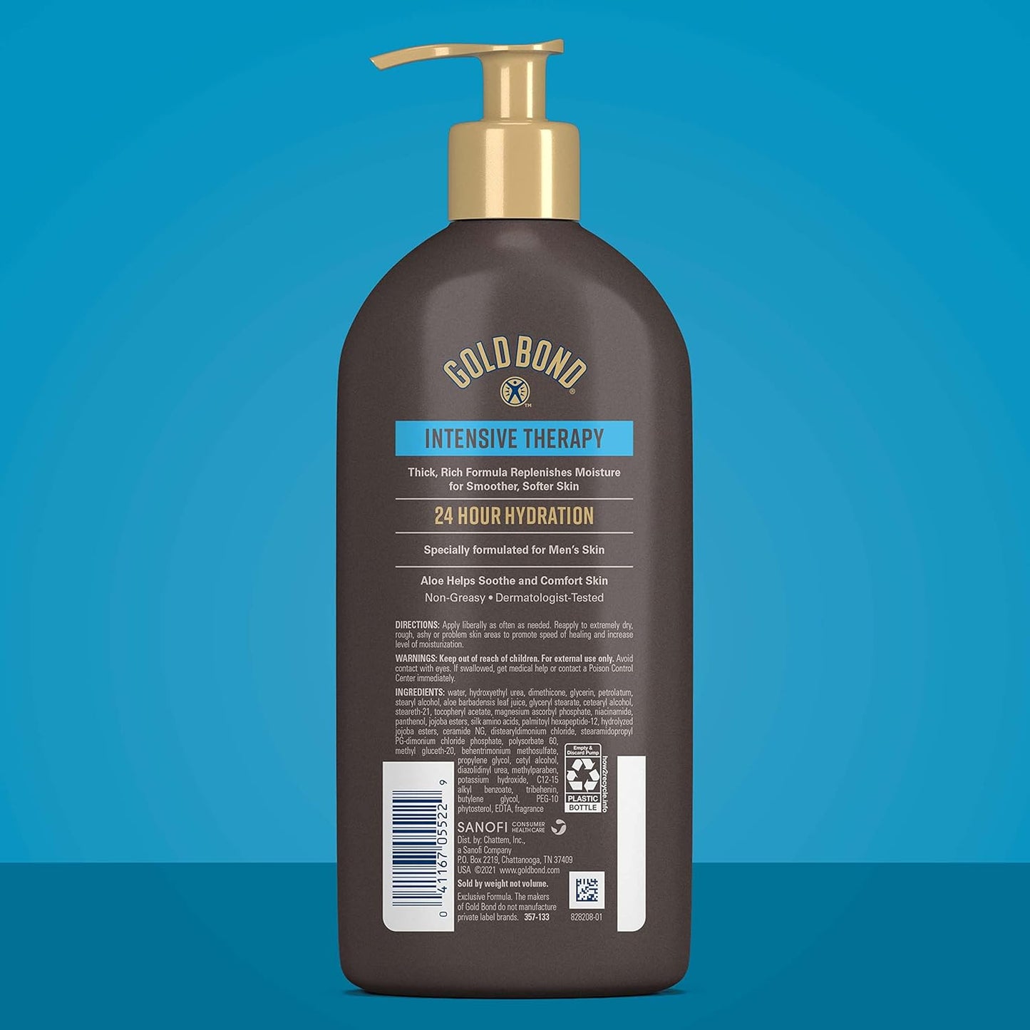 Gold Bond Men's Essentials Intensive Therapy Lotion, 13 oz., Daily Body & Hand Lotion With Aloe