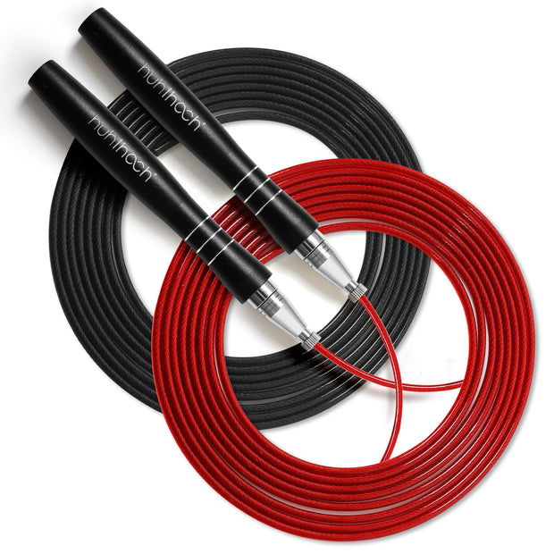 Speed Jump Rope for Men Women Adults, Workout Fitness Boxing Jumping Ropes with Smooth Rotate Double Bearing Balls, Double Under Skipping Rope with 2 Pcs Tangle-free Cable to Replacement