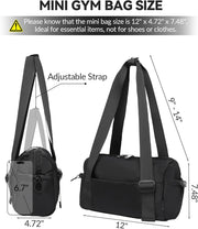 Small Gym Bag for Women Mini Duffle Bag with Wet Compartment, Lightweight Waterproof Cute Tote for Girls Workout Sport Travel, Black