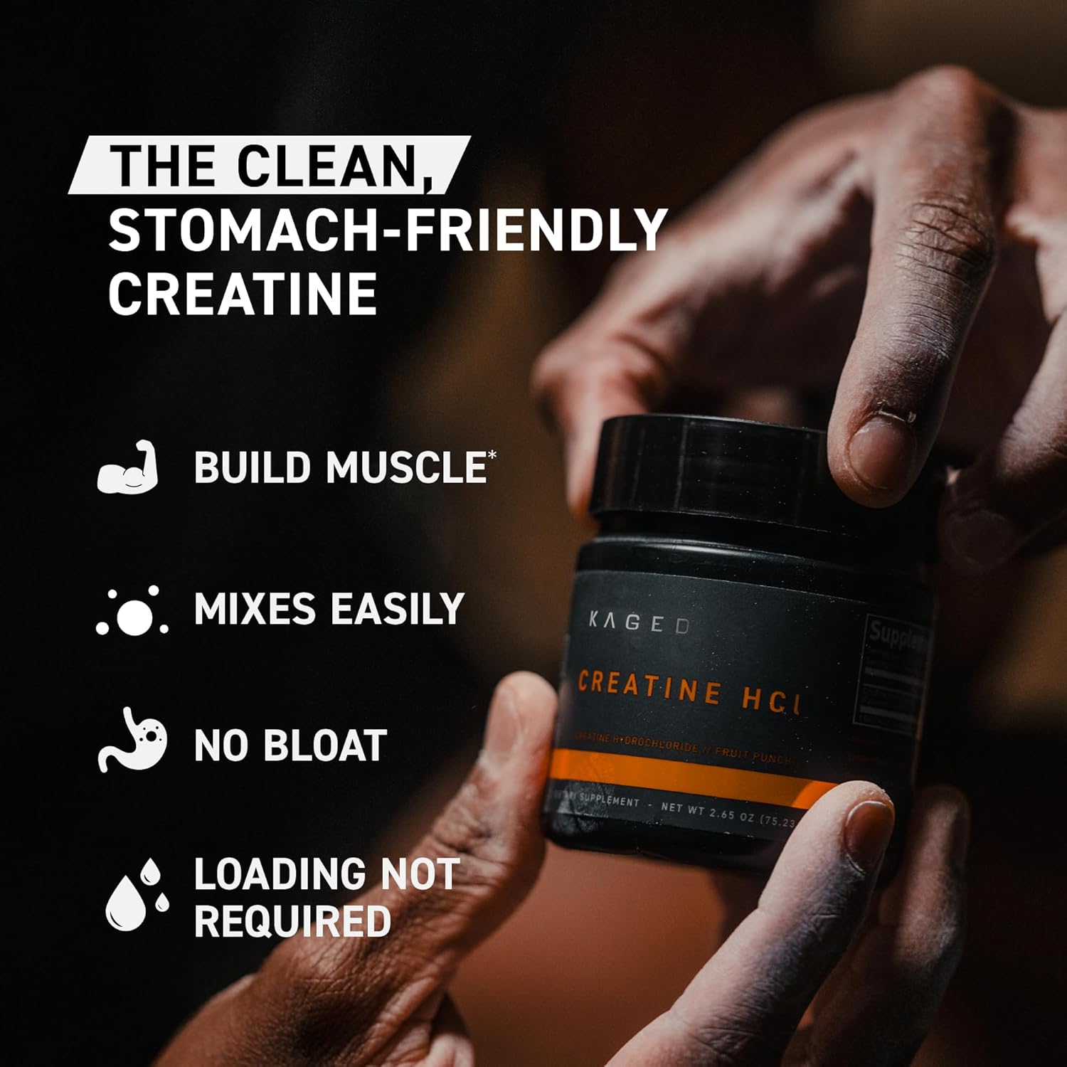 Kaged Creatine HCl Powder, Fruit Punch, Supports Muscle Growth and Recovery, Patented Creatine Hydrochloride Formula, Easy Digestion and Enhanced Muscle Absorption, 75 Servings