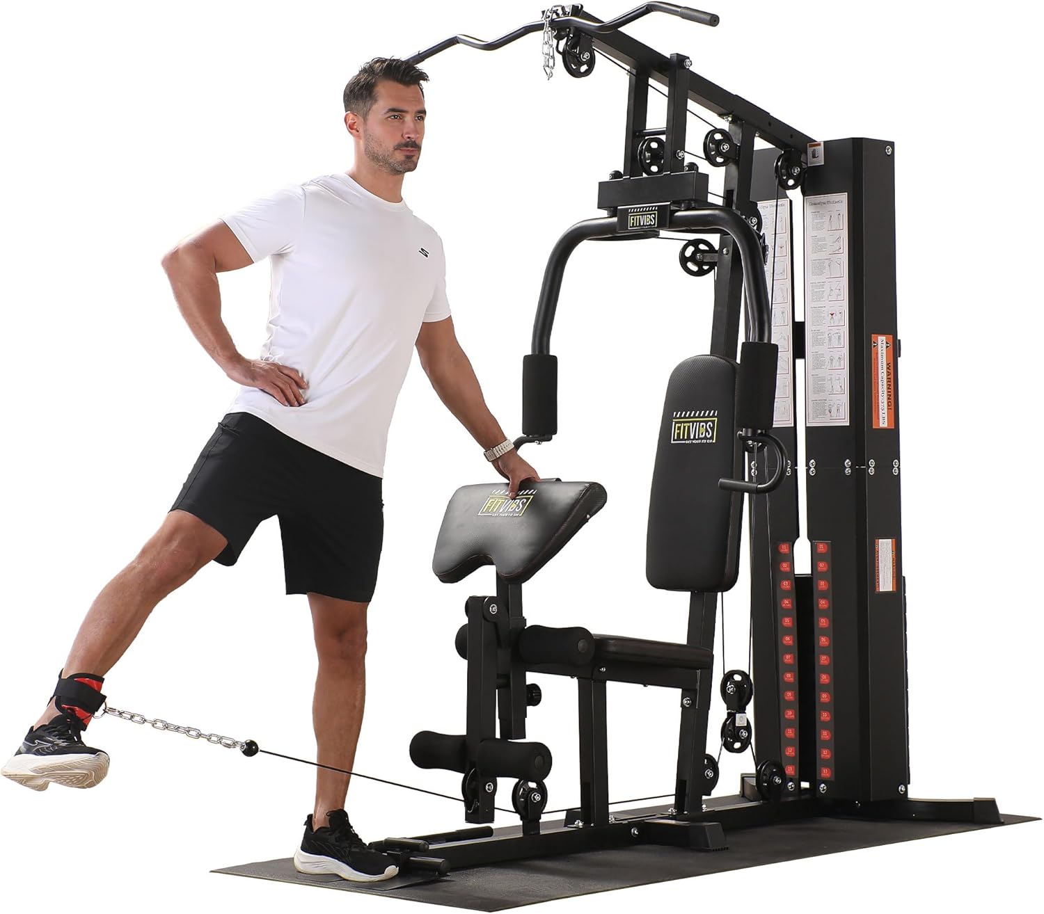 BalanceFrom Multifunctional Home Gym Workout Station with 160LBS Weight, Comes with Floor Mat Stack, Comes with Floor Mat