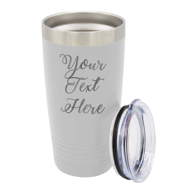 My Personal Memories Customized Personalized Stainless Steel Travel Tumbler with Lid - Engraved Double-Wall Vacuum Insulated for Him, Her Your Custom Text (20 oz, Black)