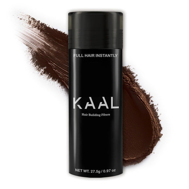 KAAL Hair Fibers | Hair Powder - (27.5g, Dark Brown), Refillable Bottle Hair Filler for Thinning Areas - For Men and Women