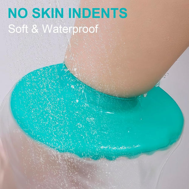 Waterproof Leg Cast Cover for Showering, Reusable Shower Sleeve for Lower Leg After Surgery, Watertight Non-Slip Adult Fracture Protector Bag, Water Proof Medical Covers for Calf/Ankle/Wound/Bandages