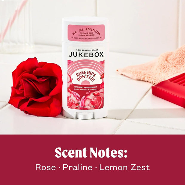 JUKEBOX Natural Deodorant for Women 3 Pack Sampler Gift Pack–Lavender Fields Forever, Rose Hips Don't Lie, Vanilla on Vinyl