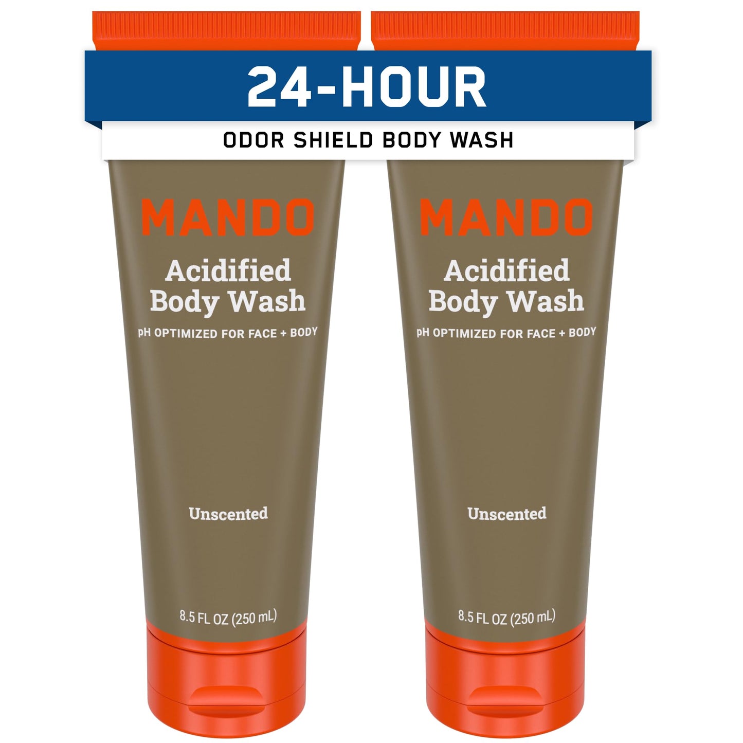 Mando Odor Shield Body Wash - 24 Hour Control - Removes Odor Better than Soap - SLS and Paraben Free, Skin Safe - 8.5 Ounce (Pro Sport)