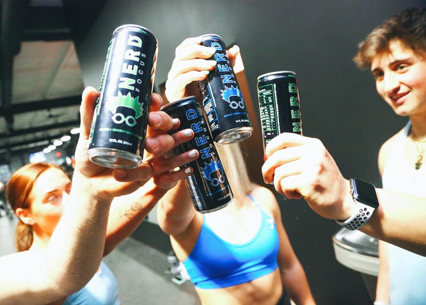 Nerd Focus Zero Calorie Drink | Nootropic Mind Boost & Pre Workout Drink | Sugarfree & Calorie-Free Energy | Mental Clarity, Focus, Performance | Lightly Carbonated | Refreshing Flavor
