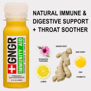 +GNGR Immunity Booster Organic Ginger and Turmeric Shot - Cold Pressed Ginger Shots with Turmeric, Cayenne Pepper, Orange, Lemon for All Natural Immune & Digestive Support (2 Oz, Pack of 12)
