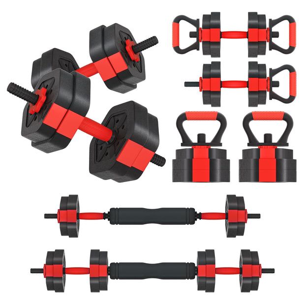 VIVITORY Dumbbell Sets Adjustable Weights, Free Weights with Connector, Non-Rolling Adjustable Dumbbell Set, Barbell for Home Gym, Hexagon, Cement Mixture